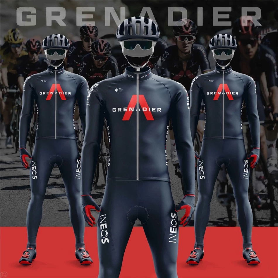 2022 New INEOS Grenadier Winter Maillot Cycling Jersey Set Cycling Clothing Suit Mens Long Sleeve MTB Bike Road Pants Bib Ropa