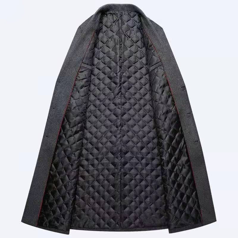 2022 winter over the knee long men's fashion slim wool coat luxury high quality business gentleman youth thick warm wool coat