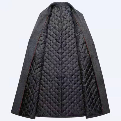 2022 winter over the knee long men's fashion slim wool coat luxury high quality business gentleman youth thick warm wool coat