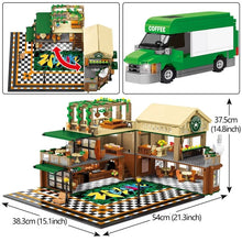 将图片加载到图库查看器，2059Pcs Miniature Mini Coffee Shop Model Building Blocks City Street View Casual House Figures Bricks Toys Children Children
