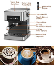 Load image into Gallery viewer, 20Bar Espresso Coffee Maker Machine Semi-automatic Coffee Machine Household Italian Coffee Maker With Steam Function
