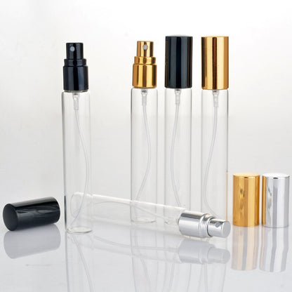 20pcs/lot 5ml 10ml 15ML Portable Glass Refillable Perfume Bottle With Aluminum Atomizer Empty Parfum Case For Traveler