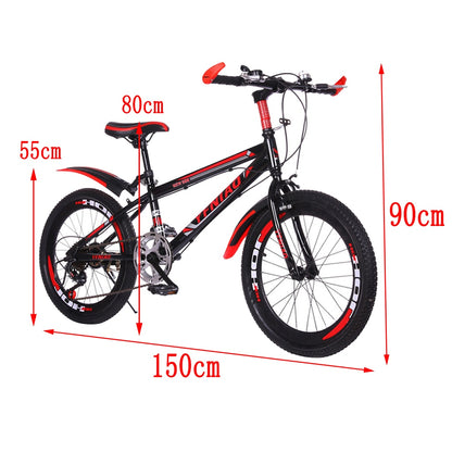 22 Inch Mountain Bikes w/ Mudguard Lightweight Wind Breaking Frame Students Bicycle for Children Kids Easy Relaxed Riding