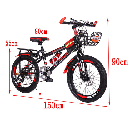 22 Inch Mountain Bikes w/ Mudguard Lightweight Wind Breaking Frame Students Bicycle for Children Kids Easy Relaxed Riding