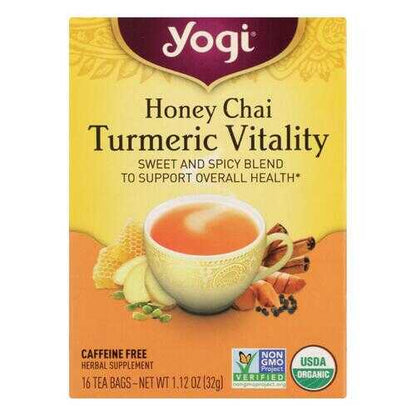 Yogi Tea - Organic - Honey Chai Turmeric - Case of 6 - 16 BAG