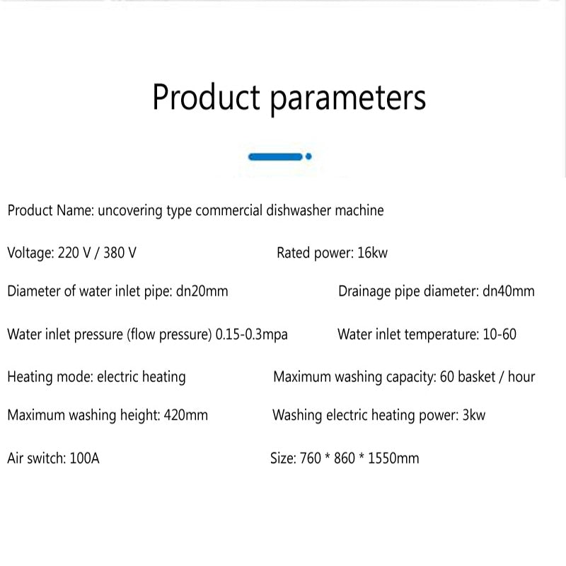 220V 380V Commercial Dishwasher Vertical 60 Seconds Fast wash Dishwasher Machine