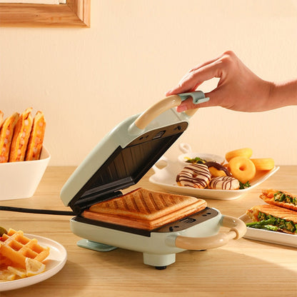 220V Electric Sandwich Maker Waffle Maker Toaster Baking Light Food Machine Kitchen Multifunction Breakfast Machine Sandwichera