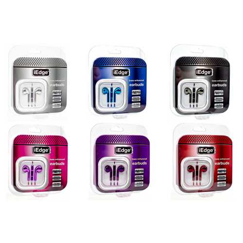 Case of [24] Metallic iPhone Style Earbuds with Mic and Volume Control