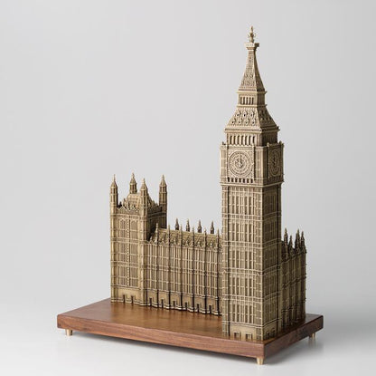 23in Chinese Art Deco Pure Brass London parliament house Big Ben sculpture Decoration Home Furnishings GiftStatue