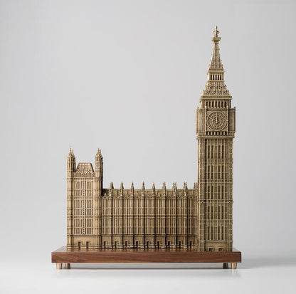 23in Chinese Art Deco Pure Brass London parliament house Big Ben sculpture Decoration Home Furnishings GiftStatue
