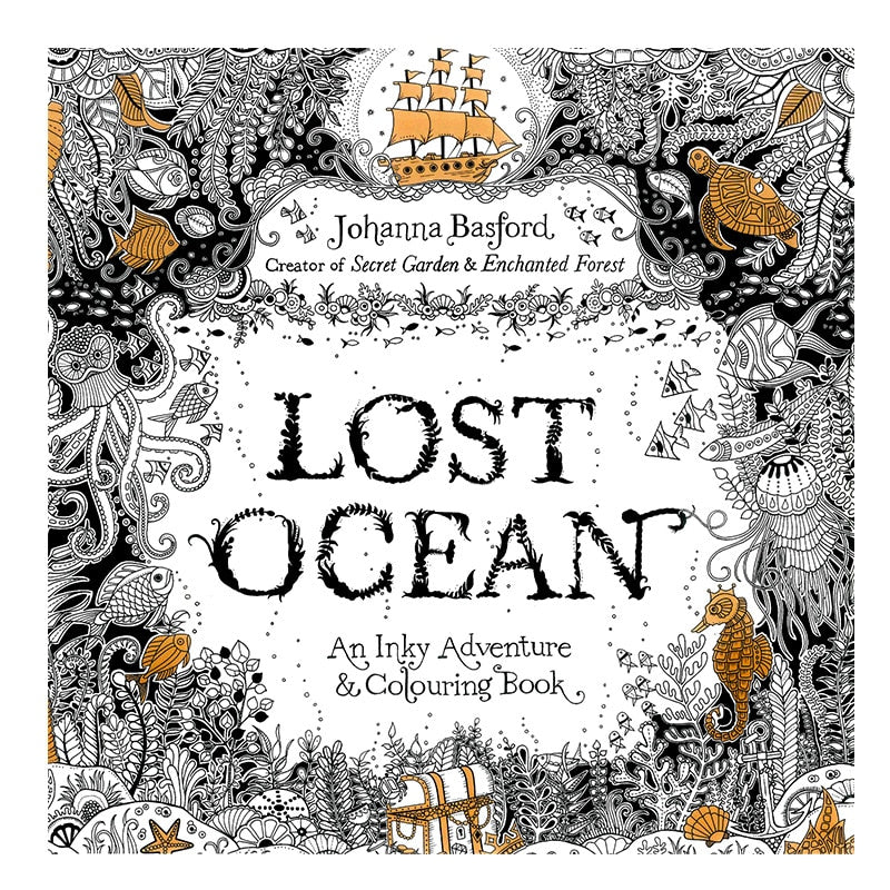 24pages 7.3 inch  English Edition coloring book for  kids Lost Ocean adult DIY toys  school craft supply