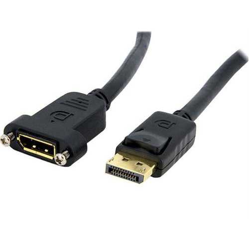 THIS PANEL MOUNT DISPLAYPORT CABLE FEATURES A DISPLAYPORT MALE CONNECTOR ON ONE