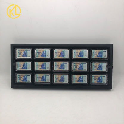 270pcs One Hundred Trillion Dollars Zimbabwe blue colored silver bar with black box for collection and souvenir gifts