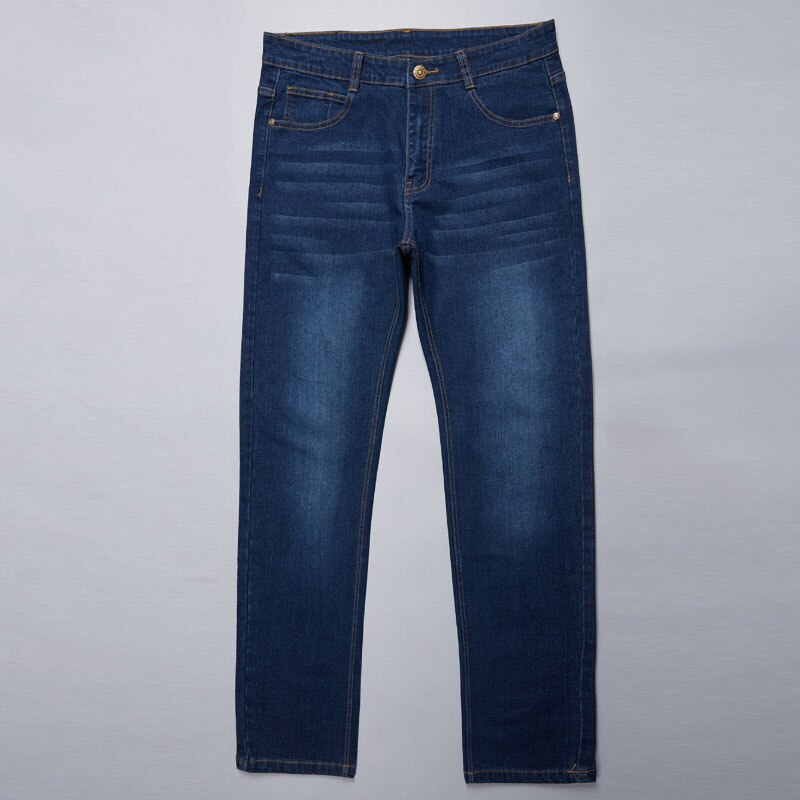 Men's Stretch Straight Jeans Pants Baggy Trousers Fashion Casual Black Blue Denim Male Business Jeans Classic Sizes 28 to 50