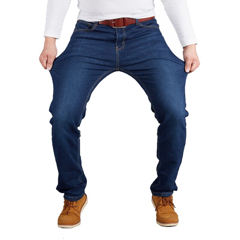Men's Stretch Straight Jeans Pants Baggy Trousers Fashion Casual Black Blue Denim Male Business Jeans Classic Sizes 28 to 50