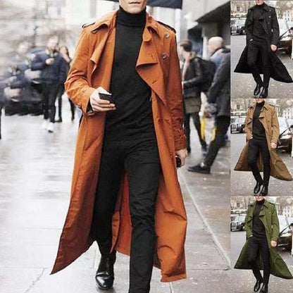 29 Styles Men's Autumn Winter Coat Fashion Long Male Pilot Trench Coat 2021 Cardigan Cotton Windbreaker Business Jacket Overcoat
