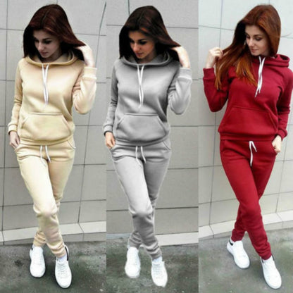 Women's Hooded Tracksuit. Sweater and Pants. Solid Colours. Tracksuit Sweatshirt Sweat Suit Sweatshirts