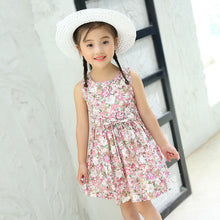 Charger l&#39;image dans la galerie, 2PCS/Set Girls Dress +Hat Cotton Comfortable Children&#39;s Dress 2021 Summer Dress Floral Girls&#39; Sleeveless Dress For Children
