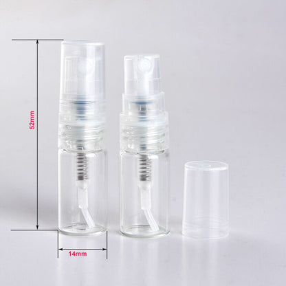 2ml 3ml 5ml 10ml Mini Portable Transparent Glass Perfume Bottle With Spray & Empty Parfum Cosmetic Vial With Atomizer For Travel