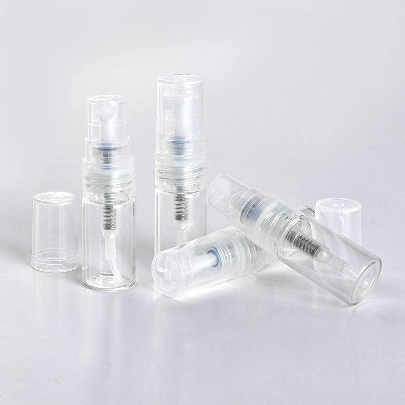 2ml 3ml 5ml 10ml Mini Portable Transparent Glass Perfume Bottle With Spray & Empty Parfum Cosmetic Vial With Atomizer For Travel