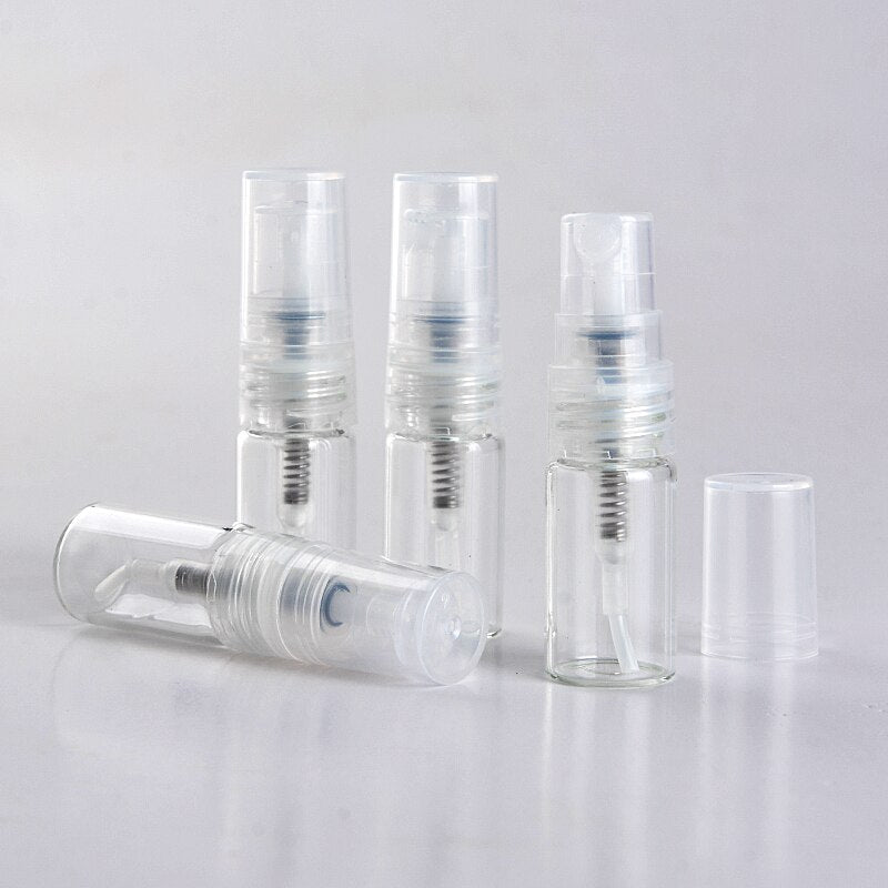 2ml 3ml 5ml 10ml Mini Portable Transparent Glass Perfume Bottle With Spray & Empty Parfum Cosmetic Vial With Atomizer For Travel