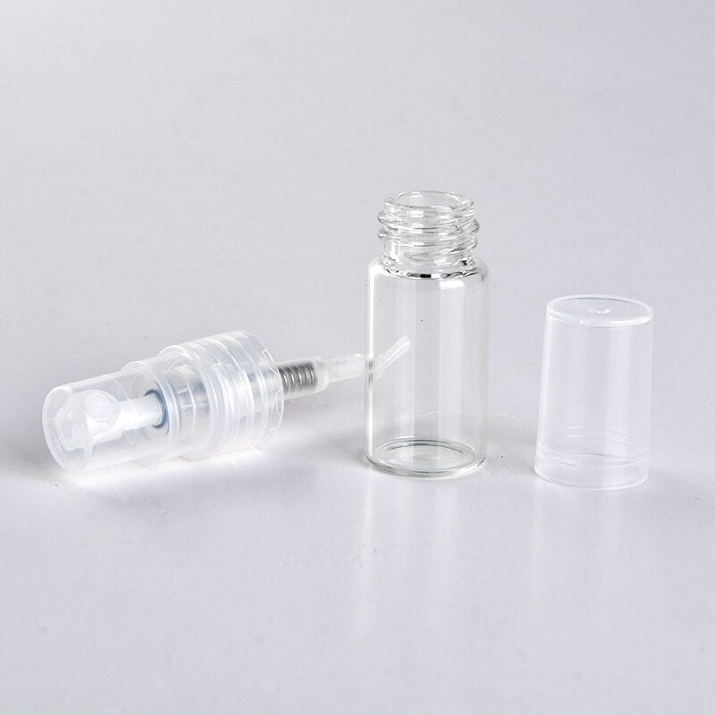 2ml 3ml 5ml 10ml Mini Portable Transparent Glass Perfume Bottle With Spray & Empty Parfum Cosmetic Vial With Atomizer For Travel