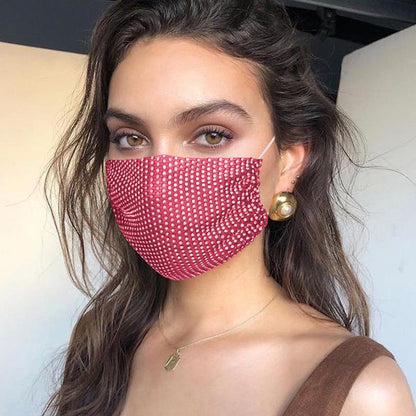 2pcs Shiny Rhinestone Mask Face Decor Jewelry Bling Elastic Fashion Jewelry Masks With Face Bandana Party Halloween Cosplay
