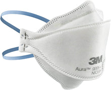 Cargar imagen en el visor de la galería, 3M Aura 9205+ Mask Foldable NIOSH-Approved N9 5 Particulate Respirator Unvalved REDUCED EYEWEAR FOGGING ALL FACE SHAPES Wedding
