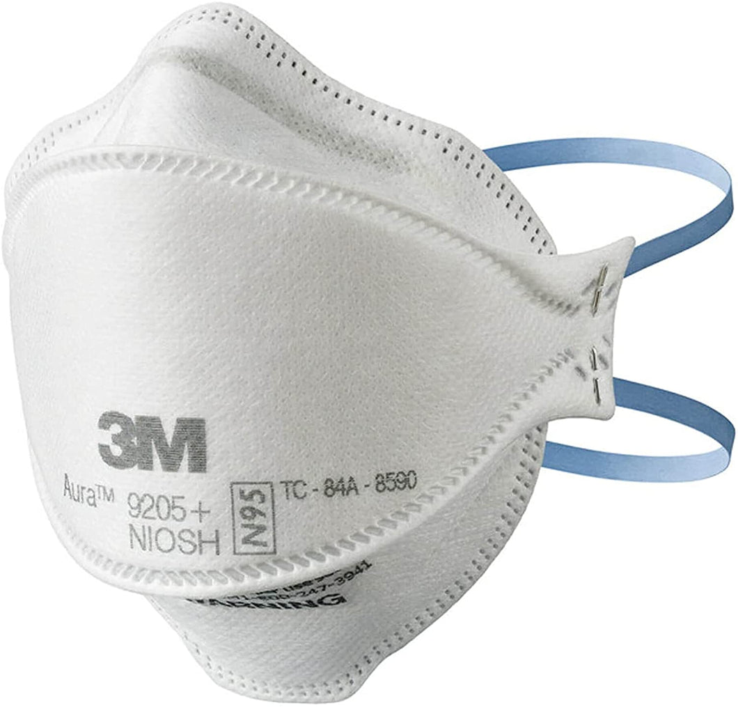 3M Aura 9205+ Mask Foldable NIOSH-Approved N9 5 Particulate Respirator Unvalved REDUCED EYEWEAR FOGGING ALL FACE SHAPES Wedding