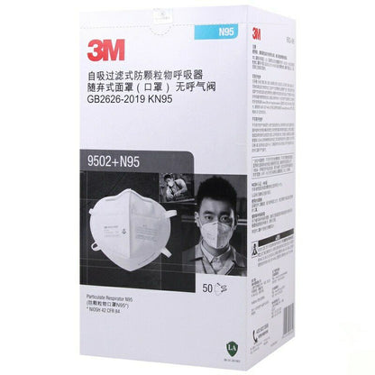 3M Earloop 9501+ Upgraded Version 9551 And Headband 9502 + Mask Flat Fold Style KN9 5 Particulate Respirator Unvalved 50-Pack