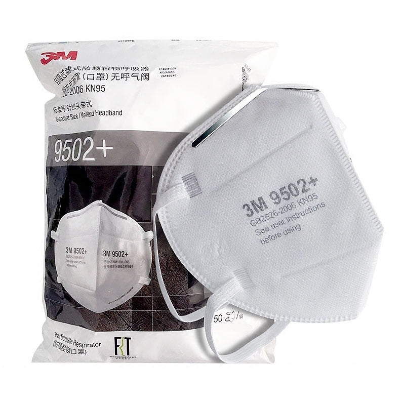 3M Earloop 9501+ Upgraded Version 9551 And Headband 9502 + Mask Flat Fold Style KN9 5 Particulate Respirator Unvalved 50-Pack
