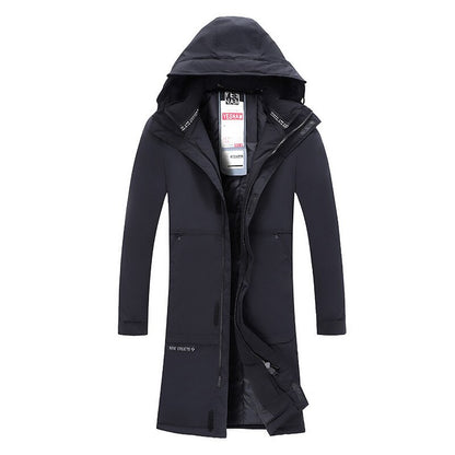-30 Degree Parkas Men's Long Jacket Men Winter Jacket White Parkas Thicken Coat Fur Hooded Thick Warm Windbreaker