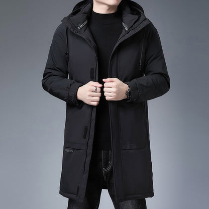 -30 Degree Parkas Men's Long Jacket Men Winter Jacket White Parkas Thicken Coat Fur Hooded Thick Warm Windbreaker