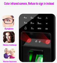 Load image into Gallery viewer, 300 face 3000 figners 2.8inch LCD TCP/ip USB Biometric Fingerprint face Access Control device System support 125khz rfid card
