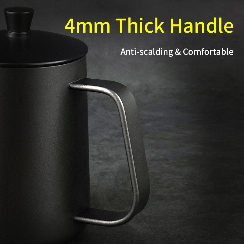 304 Stainless Steel Mounting Bracket Hand Punch Pot Coffee Pots Drip Gooseneck Spout Long Mouth Coffee Kettle Teapot About 600Ml