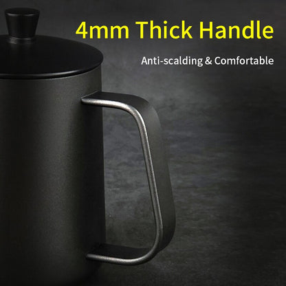 304 Stainless Steel Mounting Bracket Hand Punch Pot Coffee Pots Drip Gooseneck Spout Long Mouth Coffee Kettle Teapot About 600Ml