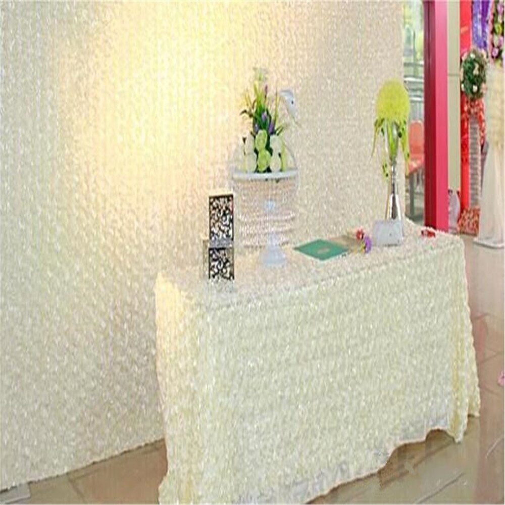 30M White Mirror Carpet 10M White Carpet +4 pieces Flower Row +4M Long Rose Tablecloth +1 Pieces Candle Holder +1 pieces Cake Stand