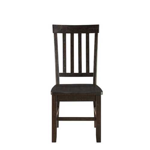 22" X 19" X 40" Rustic Walnut Wood Side Chair  Set of 2
