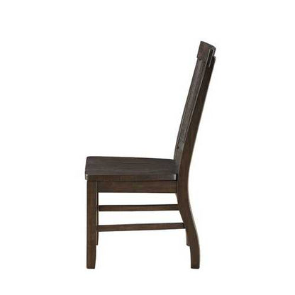 22" X 19" X 40" Rustic Walnut Wood Side Chair  Set of 2