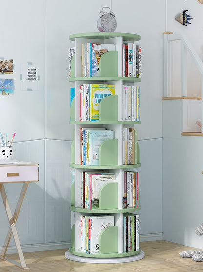 360 degree revolving shelf Children's picture book shelf simple home use provincial space landing student creative bookcase