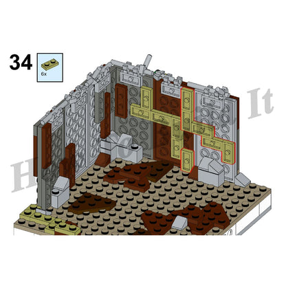 3645 Pieces Ruined City Bricks Small Particle DIY Building Block Stem Toy (Designed by Gabizon and authorized number is MOC-32889 )