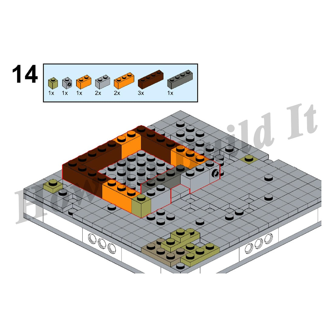 3645 Pieces Ruined City Bricks Small Particle DIY Building Block Stem Toy (Designed by Gabizon and authorized number is MOC-32889 )