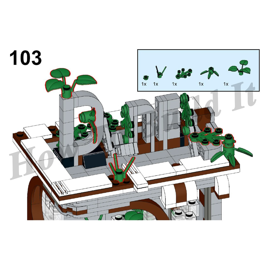 3645 Pieces Ruined City Bricks Small Particle DIY Building Block Stem Toy (Designed by Gabizon and authorized number is MOC-32889 )