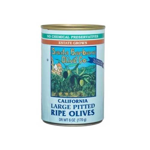 Santa Barbara Black Large Pitted Olives (12x6 Oz)