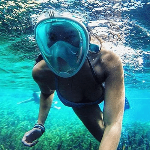 Full Face Snorkel Mask with Optional HD 1080P Action Sports Camera -Option: Mask Only, Mask Color: Pink