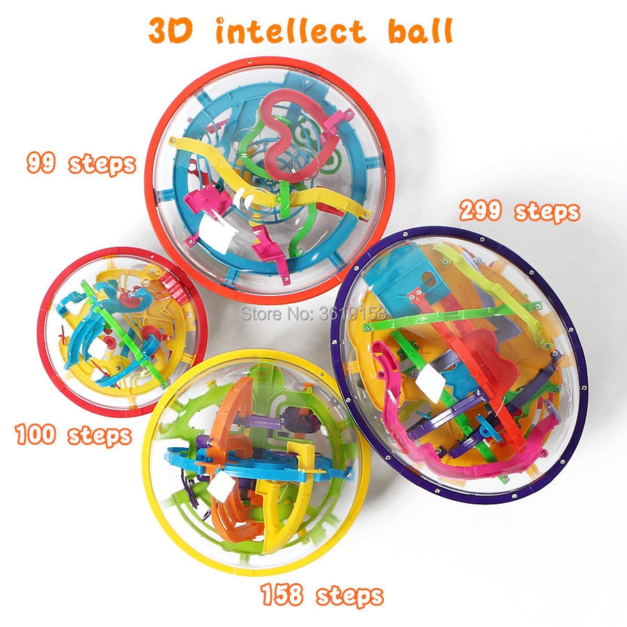 3D Magical Intellect Maze Ball 99/100/158/299steps,IQ Balance Perplexus Magnetic Ball Marble Puzzle Game for Kid and Adult Toys