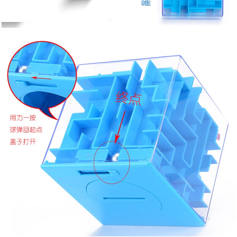 3D Mini Speed Cube Maze Magic Cube Puzzle Game Labyrinth Rolling Ball Brain Learning Balance Educational Toys For Children Adult