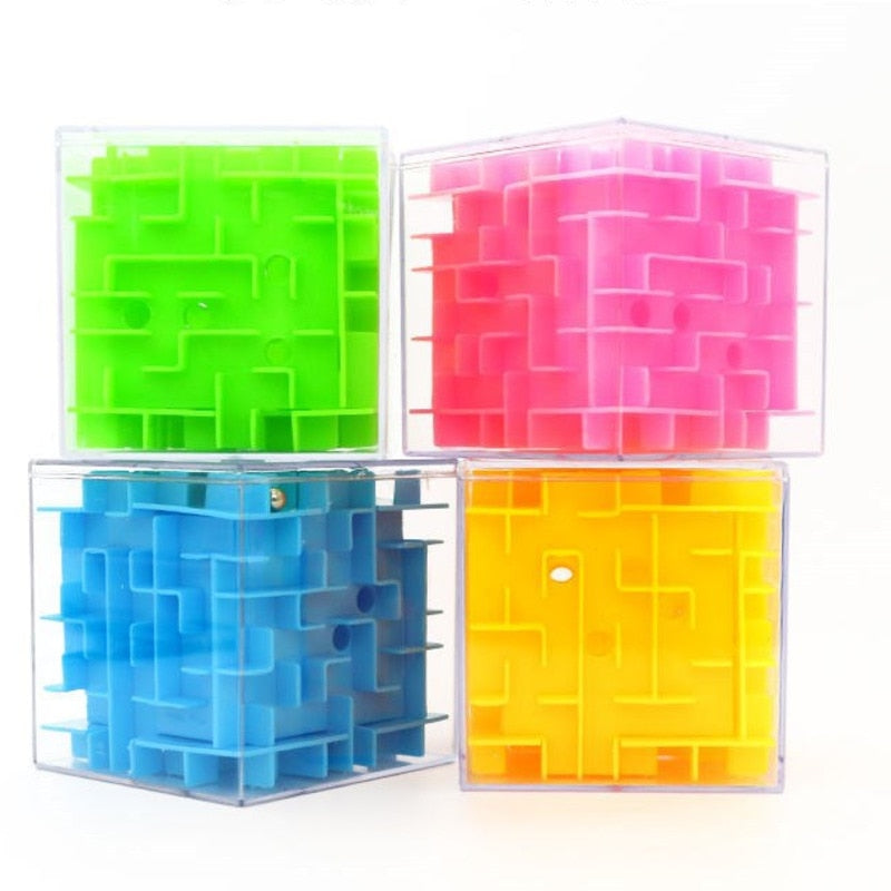 3D Mini Speed Cube Maze Magic Cube Puzzle Game Labyrinth Rolling Ball Brain Learning Balance Educational Toys For Children Adult