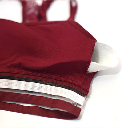 3D Sexy Lingerie Seamless Sport Bra Backless Strapless Top Bra Push Up Bralette Brassiere Women Underwear letter lace