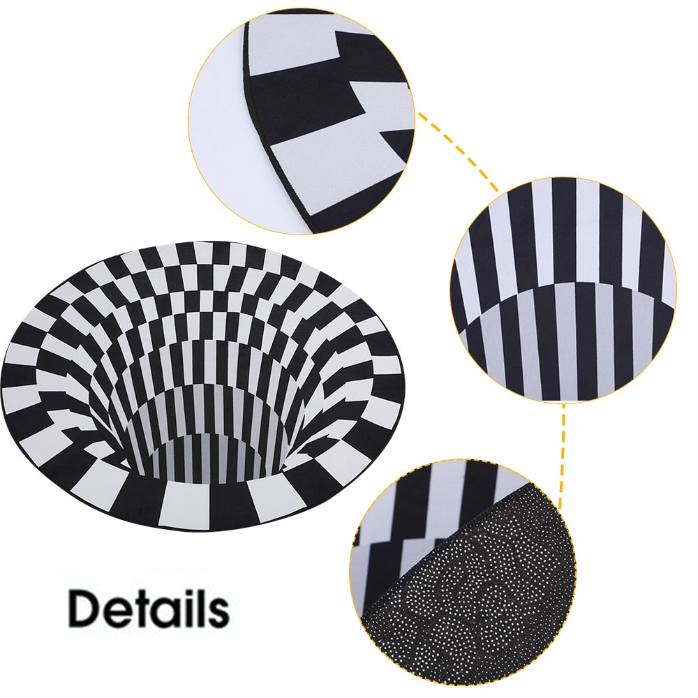 3D Vortex Illusion Rugs Swirl Print Optical Illusion Areas Rug Carpet Floor Pad Non-slip Doormat Mats for Home Dropshipping